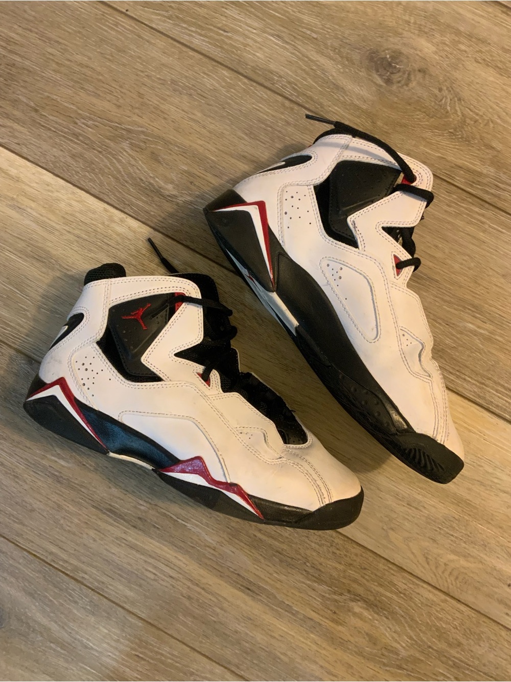 Jordan Kids White/Black/Red High-Top Sneakers